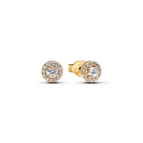 Brincos Pandora Round Pavé Halo