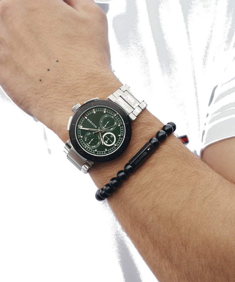 Pulseira Preta Aço e Ónix