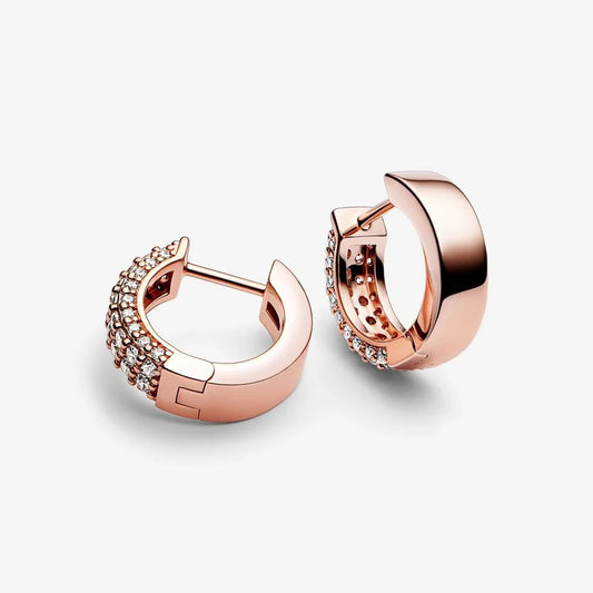 Brincos Pandora Rose Timeless  Pavé Double-row
