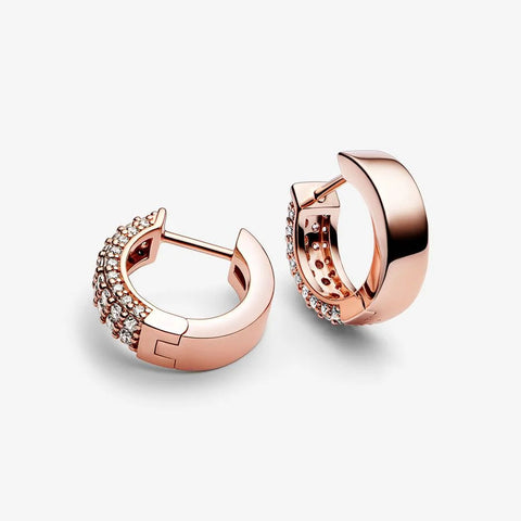 Brincos Pandora Rose Timeless  Pavé Double-row