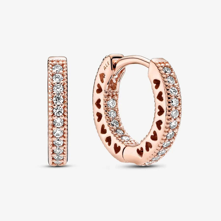 Brincos Pandora Rose Signature Hearts
