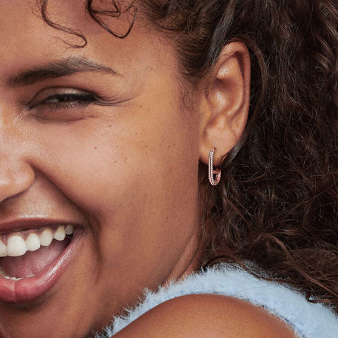 Brinco Pandora ME Argola Oval  Pavé Link