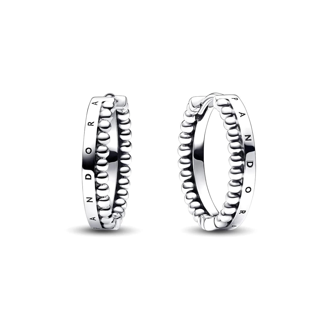 Brincos Pandora Signature Logo & Beads