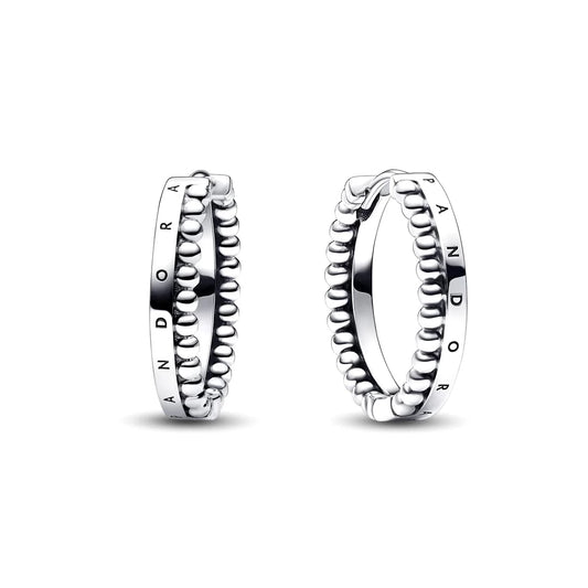 Brincos Pandora Signature Logo & Beads
