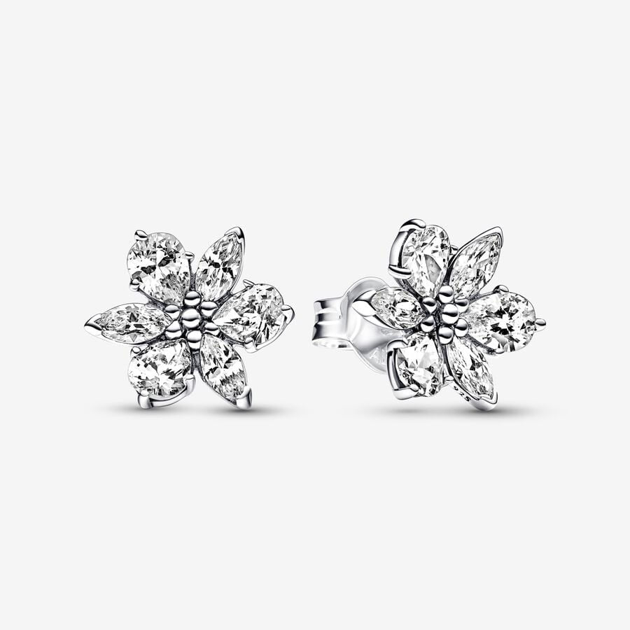 Brincos Pandora Sparkling Herbarium Cluster