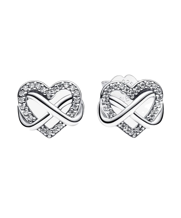 Brincos Pandora Sparkling Infinity Heart