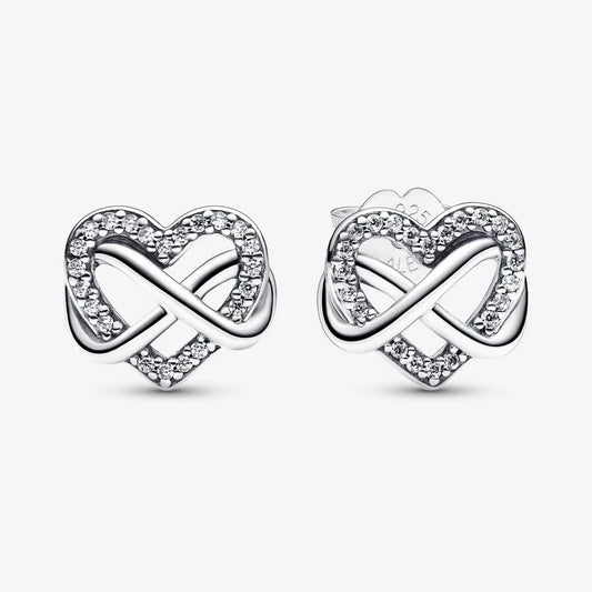 Brincos Pandora Sparkling Infinity Heart