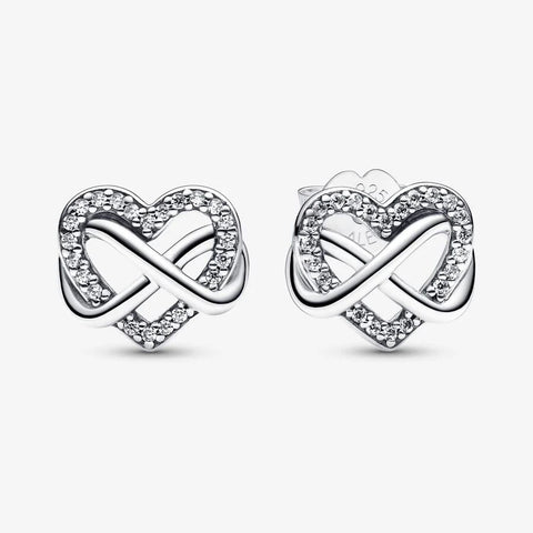 Brincos Pandora Sparkling Infinity Heart