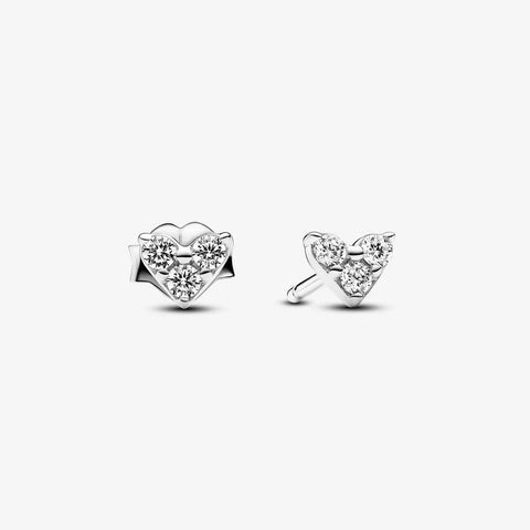 Brincos Pandora Triple Stone Heart