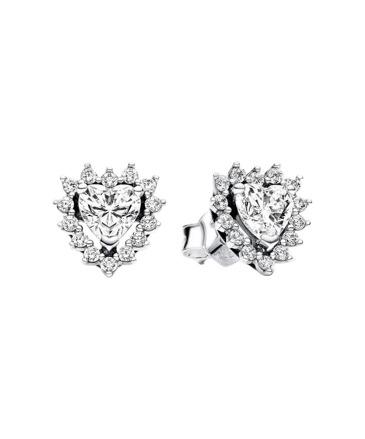 Brincos Pandora Sparkling Heart Halo