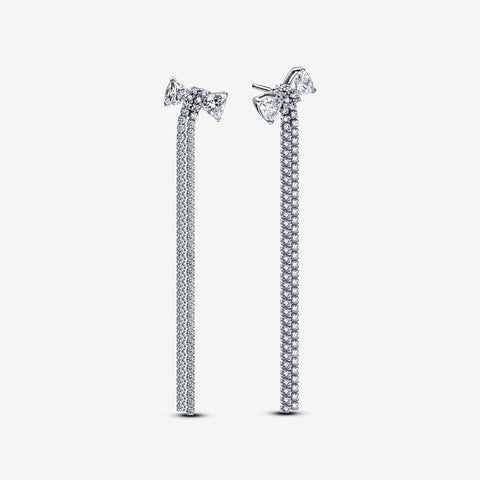 Brincos Pandora Pendentes Laço Pavé