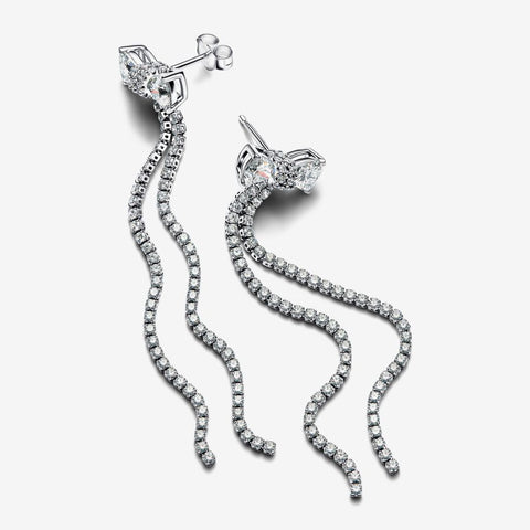 Brincos Pandora Pendentes Laço Pavé