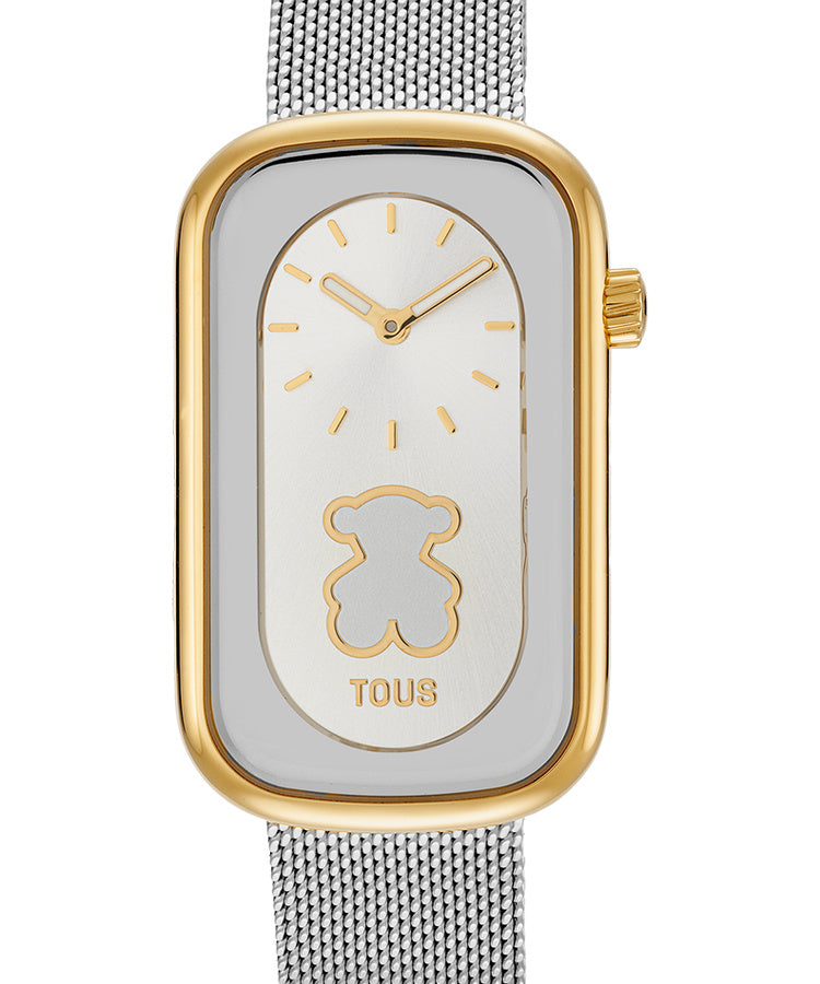 Relógio Tous T-Band Club Bicolor Silhueta Urso Mesh