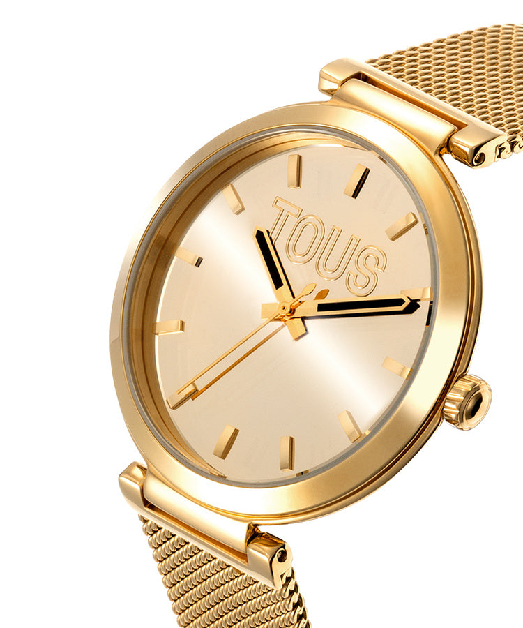 Relógio Tous S-Mesh Mirror Dourado T-Bar
