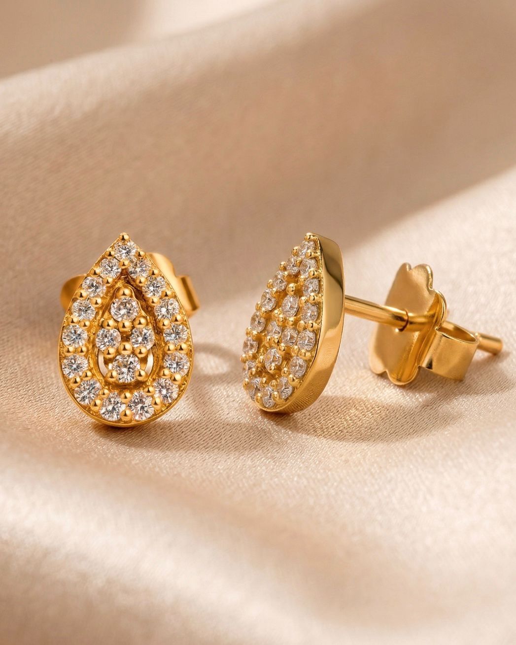 Brincos Ouro Amarelo com Diamantes Naturais