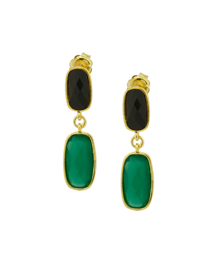 Brincos Yannis Preto e Verde Topázio