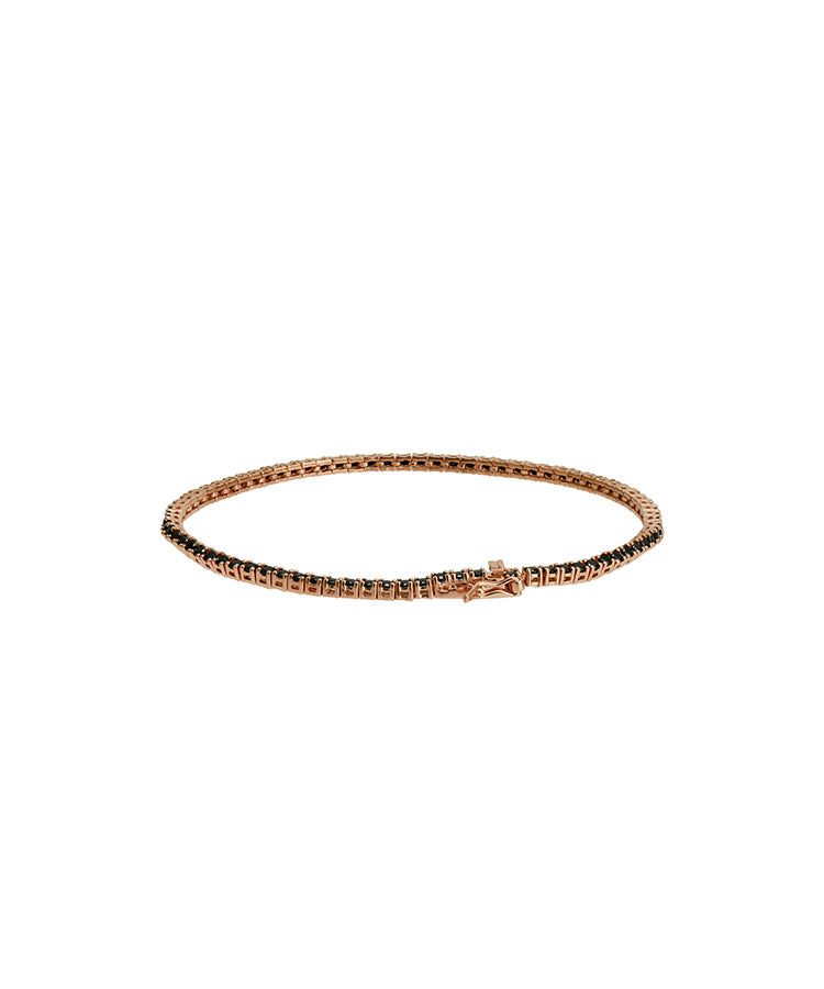 Pulseira Riviera Dourado Rosa/Preto Topázio