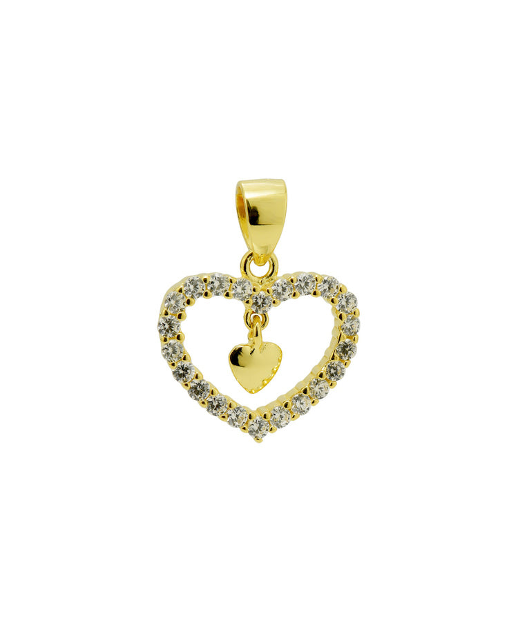 Pendente Corações Dourado Topázio