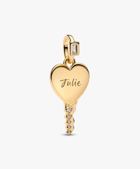 Pendente Pandora Chave Coração Gravável