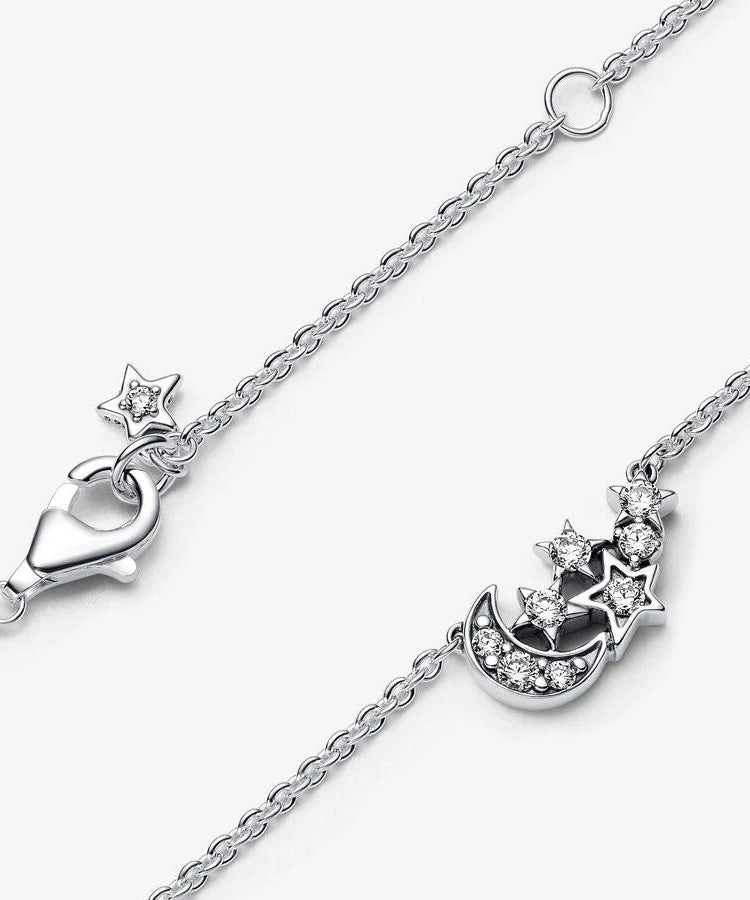 Colar Pandora Sparkling Moon and Star