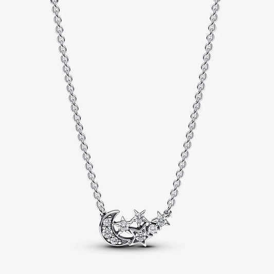 Colar Pandora Sparkling Moon and Star