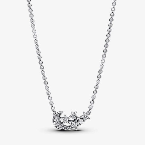 Colar Pandora Sparkling Moon and Star