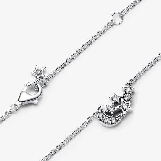 Colar Pandora Sparkling Moon and Star