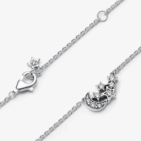 Colar Pandora Sparkling Moon and Star