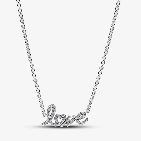 Colar Pandora Sparkling Handwritten Love