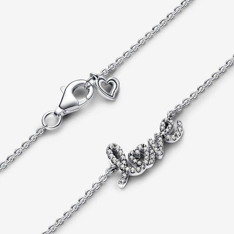 Colar Pandora Sparkling Handwritten Love