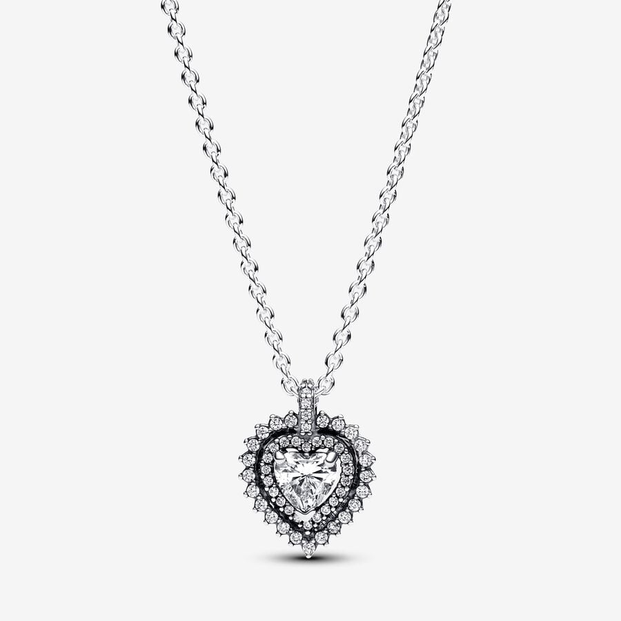 Colar Pandora Sparkling Heart Halo