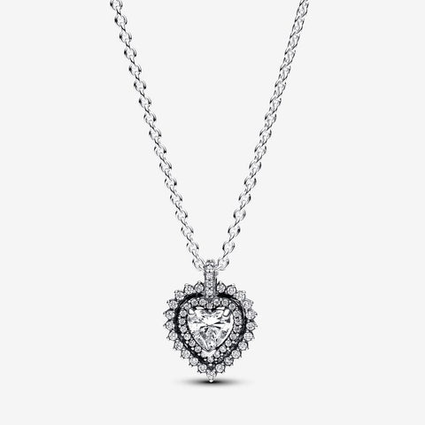Colar Pandora Sparkling Heart Halo