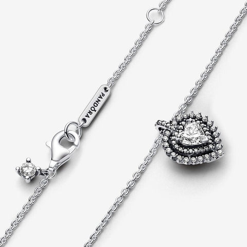 Colar Pandora Sparkling Heart Halo
