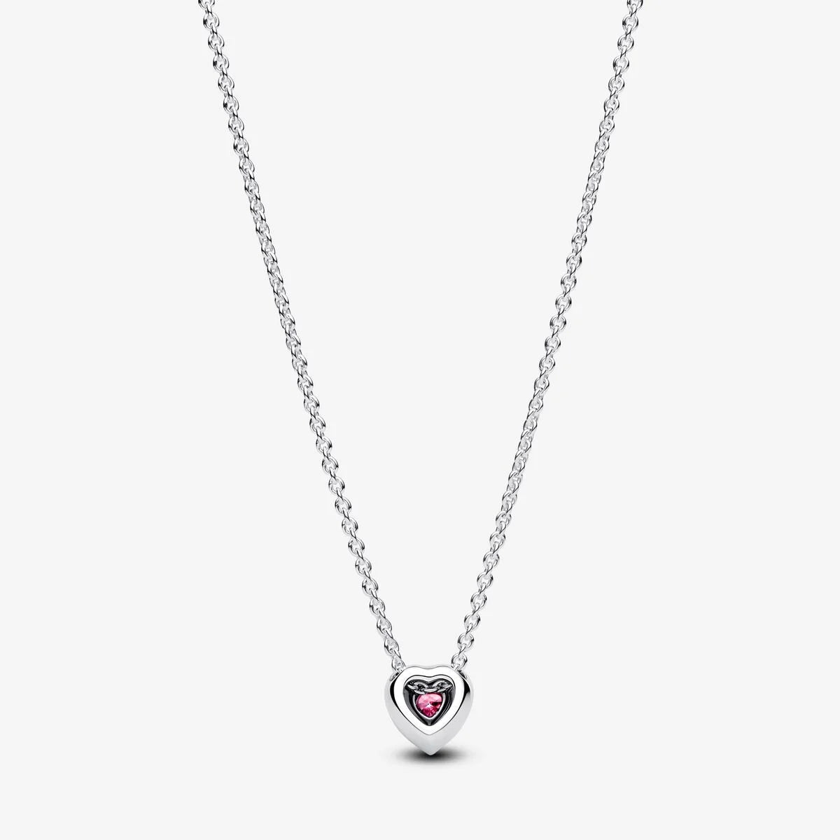 Colar Pandora Coração Elevado Rosa