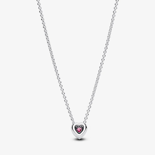 Colar Pandora Coração Elevado Rosa