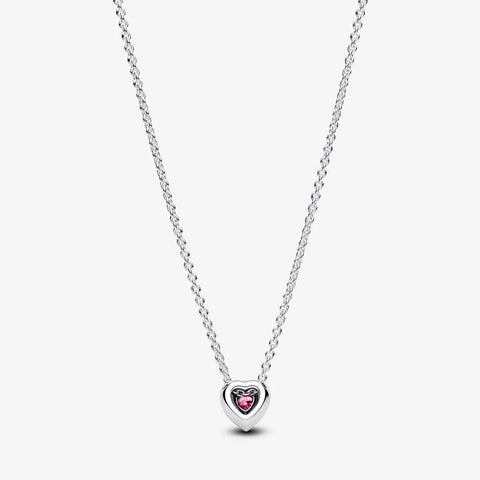 Colar Pandora Coração Elevado Rosa