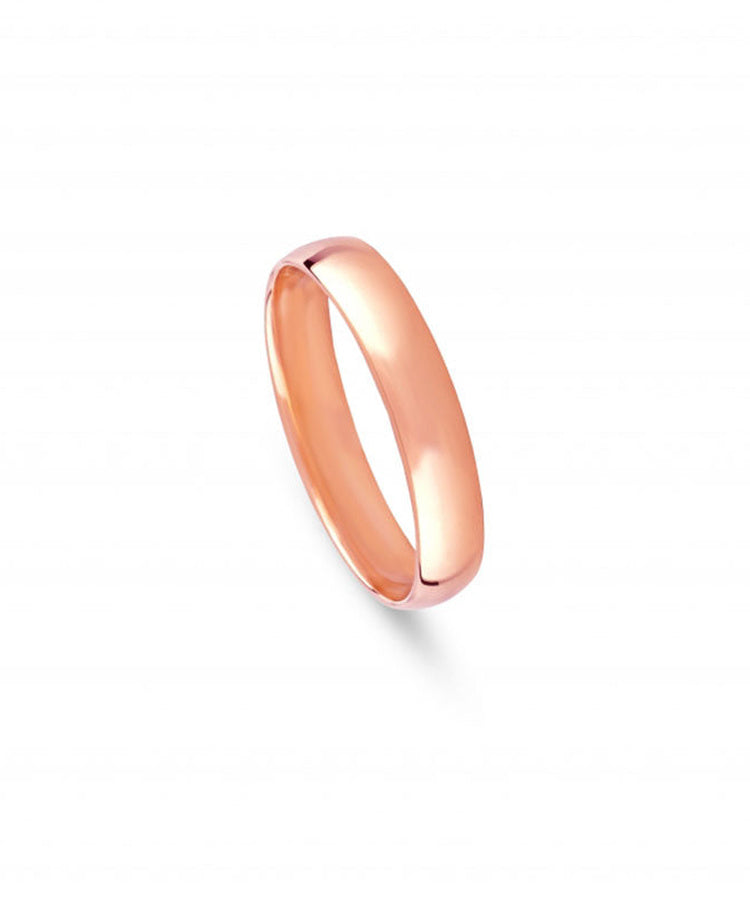 Aliança de Casamento Ouro Rosa Meia Cana Baixa