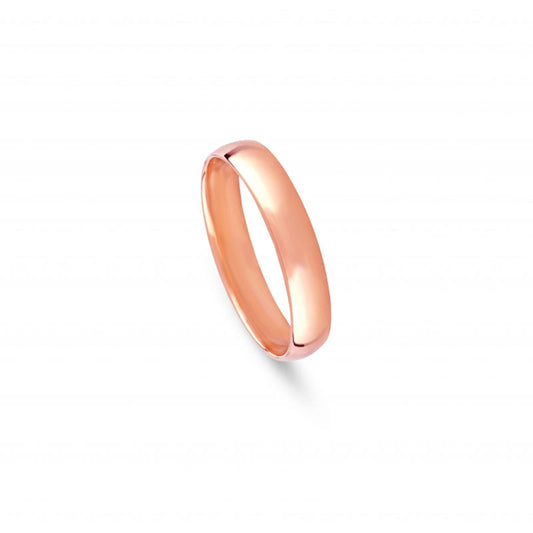Aliança de Casamento Ouro Rosa Meia Cana Baixa