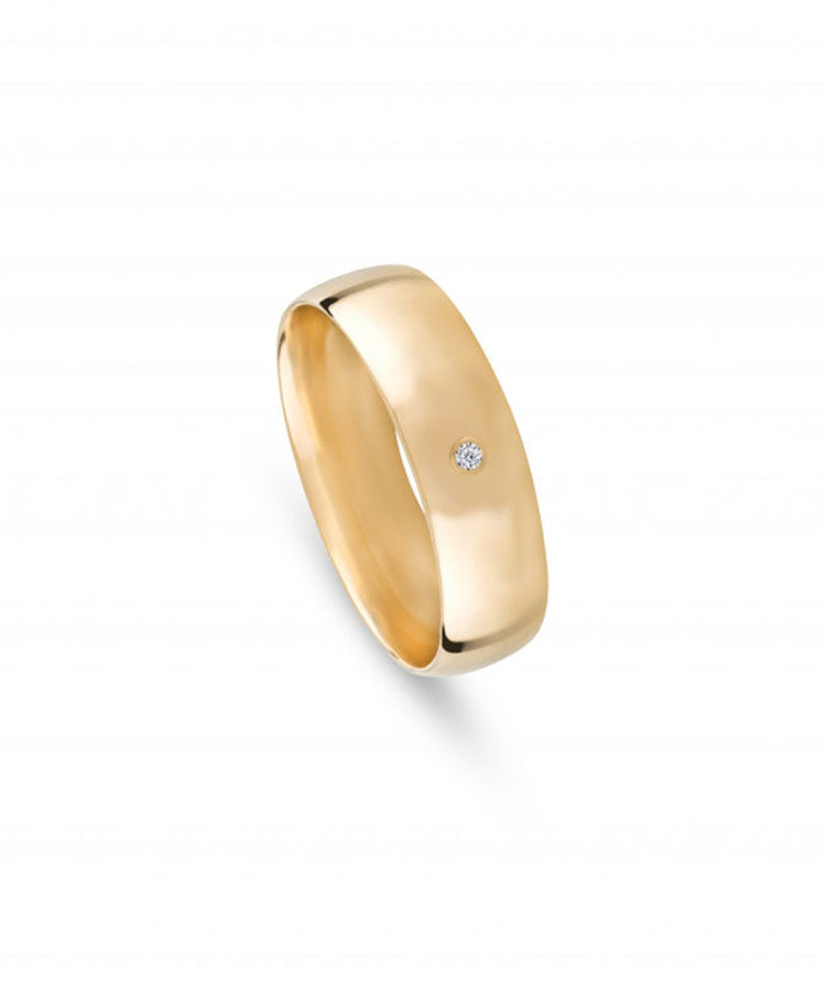 Aliança de casamento ouro amarelo com zircónia