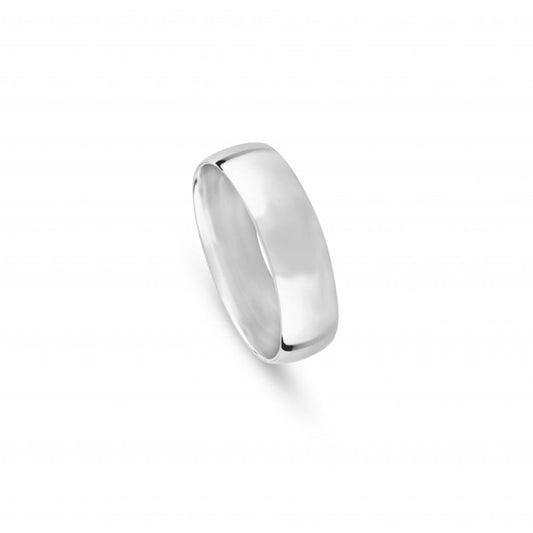 Aliança de Casamento Ouro Branco Meia Cana Baixa 
