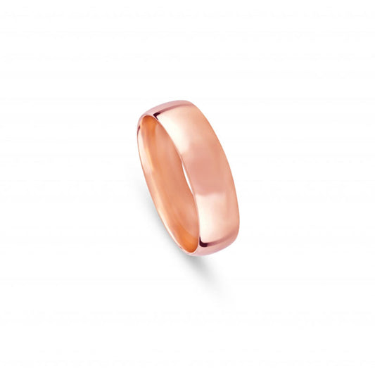 Aliança de Casamento Ouro Rosa Meia Cana Baixa 