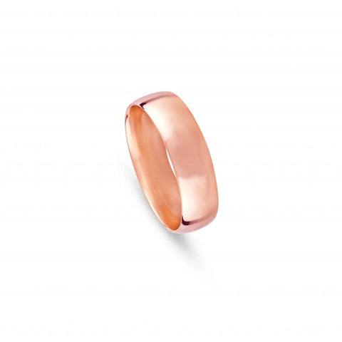 Aliança de Casamento Ouro Rosa Meia Cana Baixa 