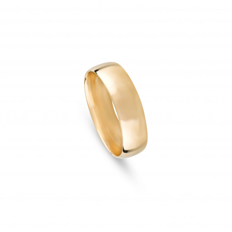 Aliança de Casamento Ouro Amarelo Meia Cana Baixa 