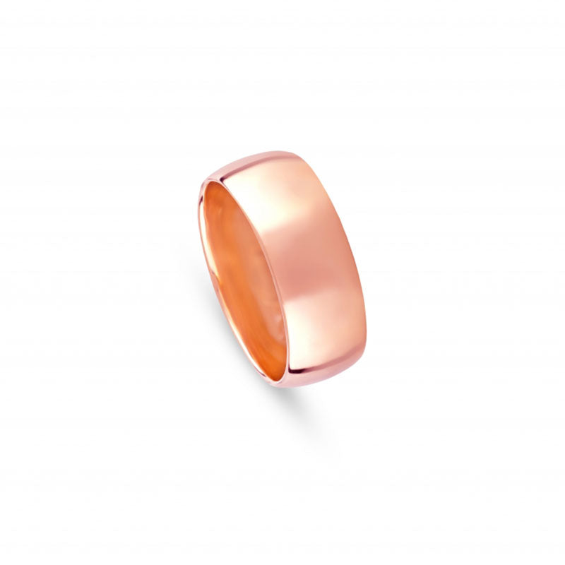 Aliança de Casamento Ouro Rosa Meia Cana