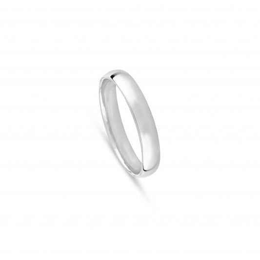 Aliança de Casamento Ouro Branco Meia Cana Baixa