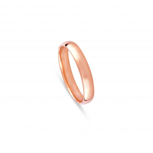 Aliança de Casamento Ouro Rosa Meia Cana Baixa