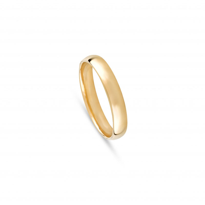 Aliança de Casamento Ouro Amarelo Meia Cana Baixa