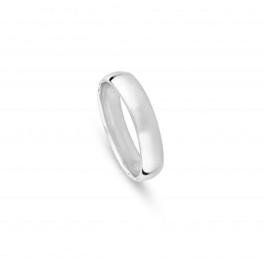 Aliança de Casamento Ouro Branco Meia Cana Baixa