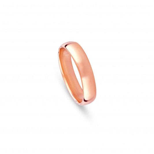 Aliança de Casamento Ouro Rosa Meia Cana Baixa