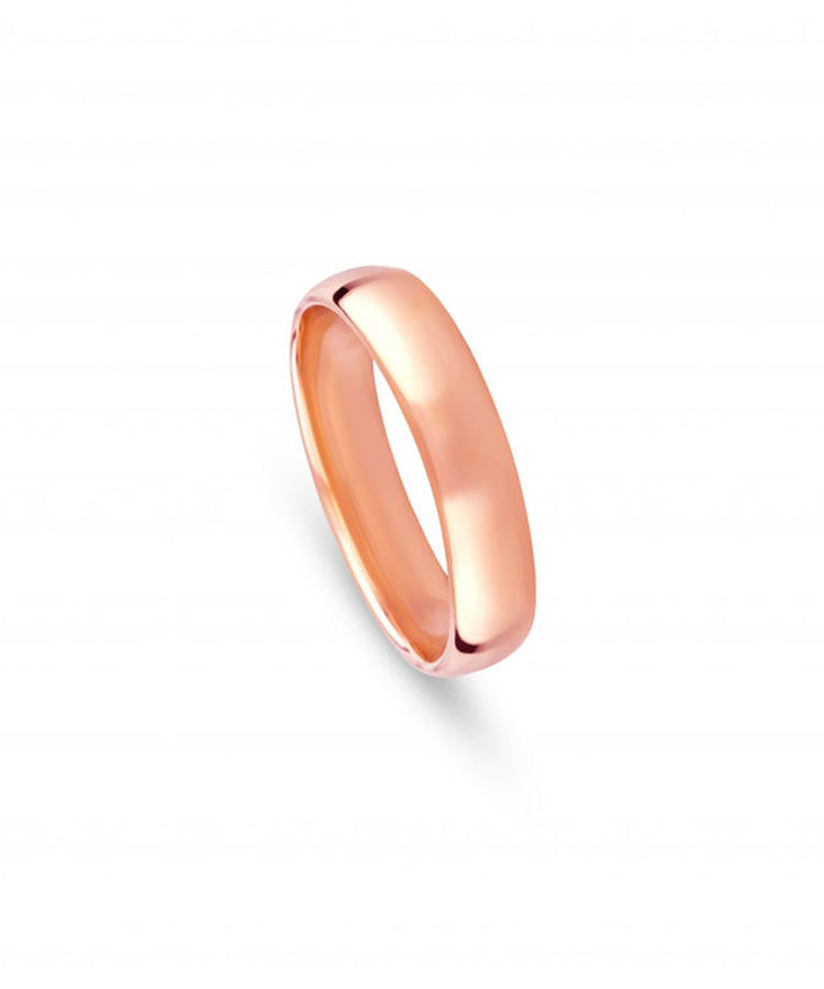 Aliança de Casamento Ouro Rosa Meia Cana Baixa